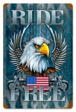 Vintage-Retro Ride Free Metal-Tin Sign