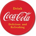 Retro COKE - Round Logo Button Tin Sign