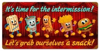 Vintage-Retro Intermission Snacks Metal-Tin Sign