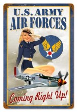 Vintage-Retro Air Forces Pin Up Metal-Tin Sign