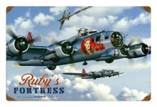 Retro Rubys Fortress Tin Sign 18 x 12 Inches
