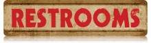 Vintage-Retro Restrooms Metal-Tin Sign 3