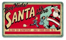 Vintage-Retro Santa Toy Dept Metal-Tin Sign