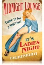 Vintage-Retro Midnight Lounge Metal-Tin Sign