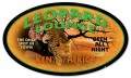 Vintage-Retro Leopard Lounge Oval Metal-Tin Sign