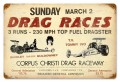 Vintage-Retro Drag Races Metal-Tin Sign