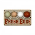 Vintage Fresh Eggs Tin Sign 14 x 8 Inches