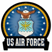 Vintage-Retro Air Force Round Banner Metal-Tin Sign
