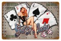 Vintage-Retro Get N Lucky Metal-Tin Sign