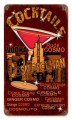 Vintage-Retro Cosmo Cocktails Metal-Tin Sign