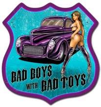 Vintage-Retro Bad Boys Shield Metal-Tin Sign