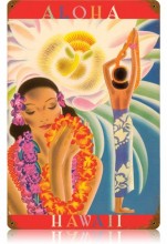 Vintage-Retro Aloha Hawaii Metal-Tin Sign