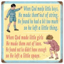 Vintage-Retro God Made Metal-Tin Sign