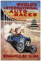 Vintage Metal Sign World Races 36 x 24 Inches