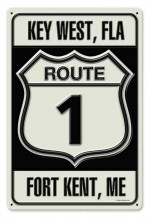 Vintage-Retro Route 1 Metal-Tin Sign