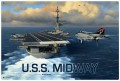 Vintage USS Midway 18 x 12 Inches Metal Sign