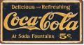 Vintage COKE - 1910 Logo Weathered Tin Sign