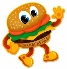Vintage-Retro Hamburger Tin-Metal Sign