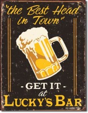 Retro Lucky's Bar Tin Sign