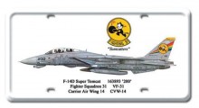 Vintage-Retro F-14D Super Tomcat License Plate