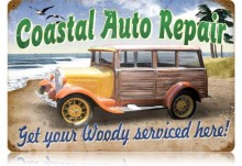 Vintage-Retro Coastal Auto Metal-Tin Sign