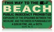 Vintage-Retro Beach Indecency Metal-Tin Sign