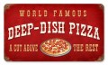 Vintage-Retro Deep Dish Pizza Metal-Tin Sign V927