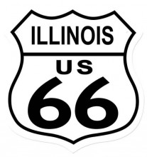 Vintage-Retro Route 66 Illinois Shield Metal-Tin Sign