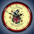 Vintage-Retro  Tattoo Rose Lighted Wall Clock