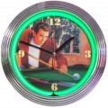 Retro JAMES DEAN BILLIARDS NEON CLOCK 15 x 15 Inches
