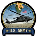 Vintage-Retro Army Blackhawk Round Banner Metal-Tin Sign