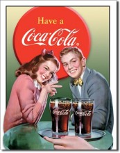 Retro COKE - Young Couple Tin Sign