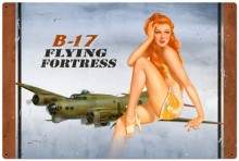 Vintage-Retro B-17 Redhead Metal-Tin Sign LARGE