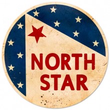 Vintage-Retro North Star Gasoline Metal-Tin Sign