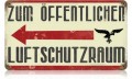 Vintage-Retro German Air Raid Metal-Tin Sign