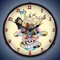 Vintage-Retro  Tattoo Girl in Glass Lighted Wall Clock