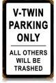 Vintage-Retro V-Twin Parking Metal-Tin Sign