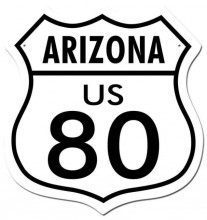 Vintage-Retro Route 80 Arizona Shield Metal-Tin Sign