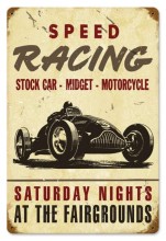 Vintage-Retro Speed Racing Metal-Tin Sign