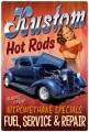 Vintage-Retro Kustom Hot Rods Metal-Tin Sign LARGE