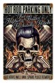 Retro Hot Rod Parking Metal Sign