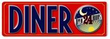 Vintage-Retro Diner 24 Hours Metal-Tin Sign