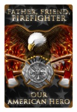 Retro Firefighter Metal Sign