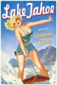 Vintage-Retro Lake Tahoe Pinup Metal-Tin Sign LARGE