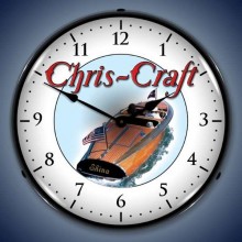 Vintage-Retro  Chris Craft Barrel Back Lighted Wall Clock