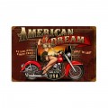 Retro American Dream Tin Sign 18 x 12 Inches