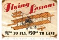Vintage-Retro Flying Lessons Metal-Tin Sign