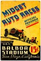 Vintage-Retro Midget Auto Races Metal-Tin Sign LARGE