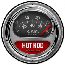 Vintage Hot Rod Tach Metal Sign