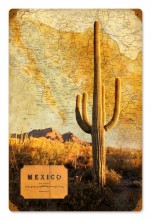 Vintage-Retro Mexico Map Tin-Metal Sign
